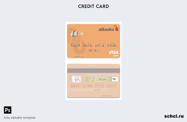 цифровая загрузка шаблона дебетовой карты Visa Пакистана Al Baraka Bank